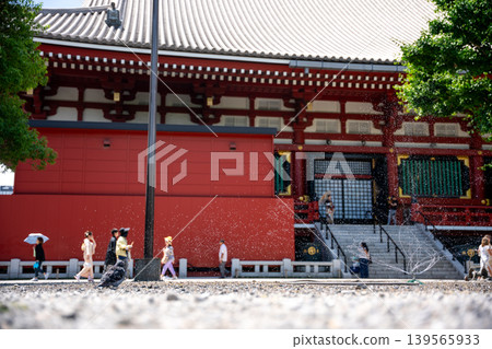 Japanese temples, summer water splashes Japanese temples, summer water splashes 139565933
