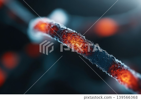Chromosome model showing glowing edges and internal structure Chromosome model showing glowing edges and internal structure 139566368