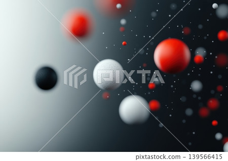 Abstract spheres floating with particle dust motion on a gradient background Abstract spheres floating with particle dust motion on a gradient background 139566415