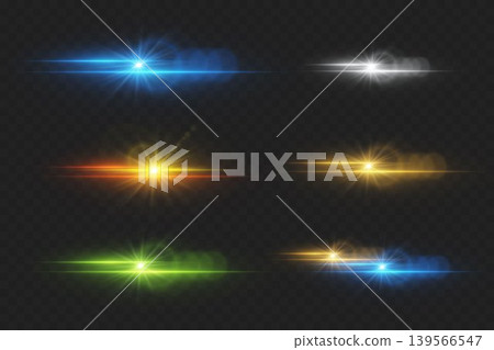 Colorful lens flare effects and light streaks creating abstract starburst illumination Colorful lens flare effects and light streaks creating abstract starburst illumination 139566547