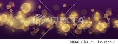 Golden bokeh lights shimmering on purple background creating festive atmosphere Golden bokeh lights shimmering on purple background creating festive atmosphere 139566718