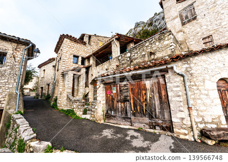 The narrow streets of the old village Trigance in Provence, France The narrow streets of the old village Trigance in Provence, France 139566748