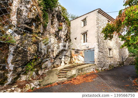 The narrow streets of the old village Trigance in Provence, France The narrow streets of the old village Trigance in Provence, France 139566750