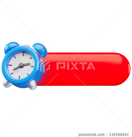 Blue alarm clock with red plate block place for text 3D cartoon plastic style vector icon. Deadline and time management concept. Business planning, appointment, notification. Realistic reminder design Blue alarm clock with red plate block place for text 3D cartoon plastic style vector icon. Deadline and time management concept. Business planning, appointment, notification. Realistic reminder design 139566842