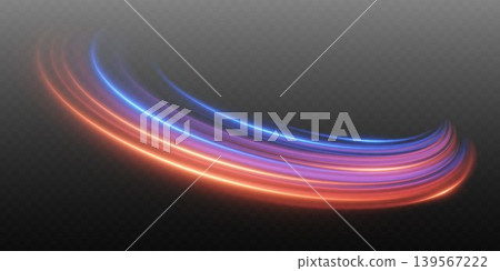 Dynamic light trails forming a vibrant curve, representing speed and technology Dynamic light trails forming a vibrant curve, representing speed and technology 139567222