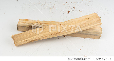 Firewood pile isolated, cut logs stack Firewood pile isolated, cut logs stack 139567497