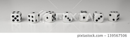 White game dice with black dots 139567506