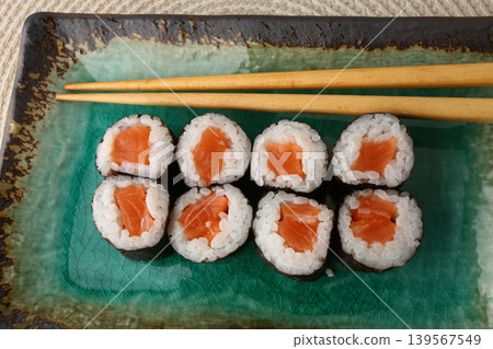 Assorted Sushi Platter Japanese Cuisine Close Up Assorted Sushi Platter Japanese Cuisine Close Up 139567549