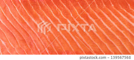 Raw Atlantic Salmon Fillet Pattern on White Raw Atlantic Salmon Fillet Pattern on White 139567568