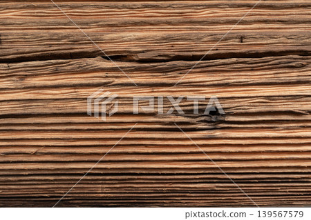 Old wood textured background. Dark driftwood surface, burnt wood brushing, macro brown floor Old wood textured background. Dark driftwood surface, burnt wood brushing, macro brown floor 139567579