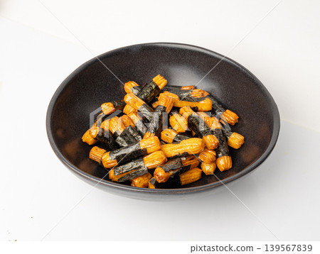 Senbei isolated, kaki no tane rice crackers, japanese crispy snack, sembei, okaki with wasabi, nori Senbei isolated, kaki no tane rice crackers, japanese crispy snack, sembei, okaki with wasabi, nori 139567839