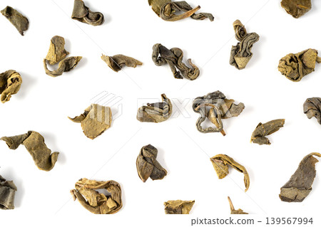 Green tea leaves macro texture 139567994