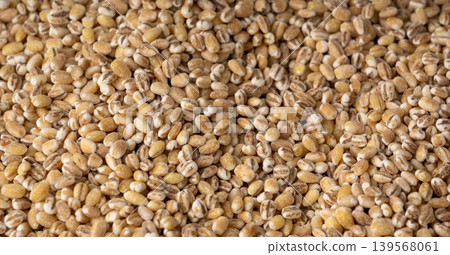 Pearl barley grains textured background 139568061