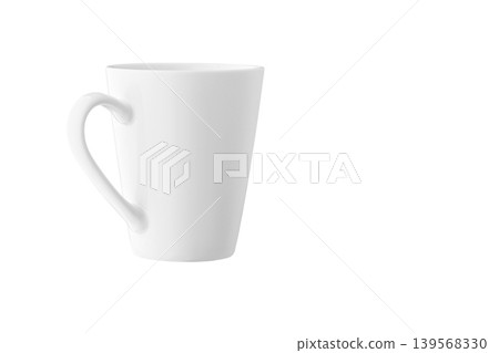 White cup for tea or coffee on isolated white background White cup for tea or coffee on isolated white background 139568330