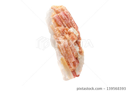 Tourmaline mineral stone in the breed a white background 139568393