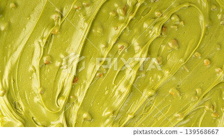 Pistachio cream pattern, dubai green chocolate textured background Pistachio cream pattern, dubai green chocolate textured background 139568667