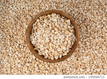 Puffed buckwheat textured background Puffed buckwheat textured background 139568713