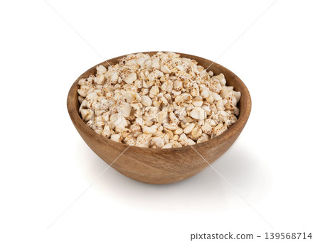 Puffed buckwheat isolated, crispy cereal breakfast, ancient healthy food Puffed buckwheat isolated, crispy cereal breakfast, ancient healthy food 139568714