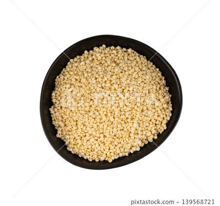 Puffed millet isolated, crispy cereal breakfast, ancient healthy food Puffed millet isolated, crispy cereal breakfast, ancient healthy food 139568721
