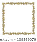 Watercolor rustic square frame of hay, forming wreath. Natural organic texture with a soft vintage feel, ideal for Easter designs, branding, invitations, packaging, and seasonal stationery 139569079