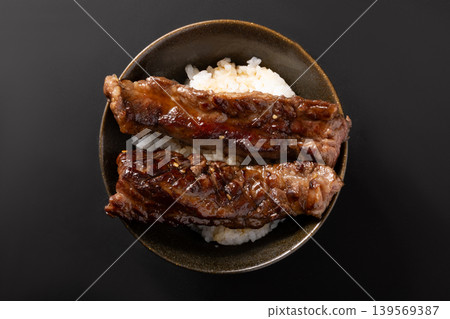 [Miyagi Prefecture Black Wagyu Beef] Kalbi Donburi (Rib Rice Bowl) 139569387