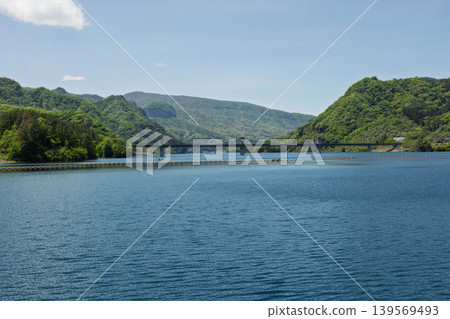 Yamba Dam and Yamba Agatsuma Lake in early summer, Gunma Prefecture Yamba Dam and Yamba Agatsuma Lake in early summer, Gunma Prefecture 139569493