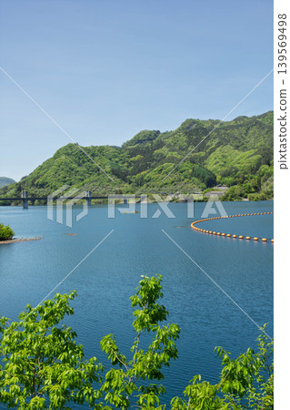 Yamba Dam and Yamba Agatsuma Lake in early summer, Gunma Prefecture Yamba Dam and Yamba Agatsuma Lake in early summer, Gunma Prefecture 139569498