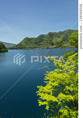 Yamba Dam and Yamba Agatsuma Lake in early summer, Gunma Prefecture Yamba Dam and Yamba Agatsuma Lake in early summer, Gunma Prefecture 139569500