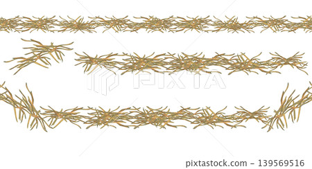 Seamless watercolor grass border set with natural hay and straw elements. Rustic organic horizontal frames with light airy texture, perfect for invitations, packaging, branding, textile design, and ec Seamless watercolor grass border set with natural hay and straw elements. Rustic organic horizontal frames with light airy texture, perfect for invitations, packaging, branding, textile design, and ec 139569516