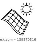 柔性新一代鈣鈦礦薄型太陽能板和單色太陽圖標 139570516
