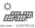 巨型太陽能發電設施的單色圖示。 139570518