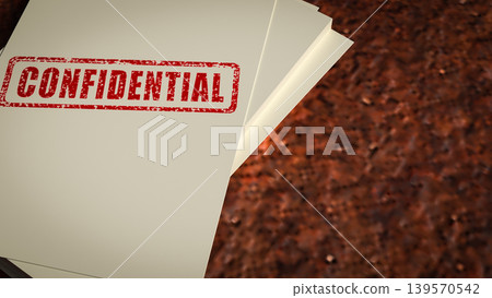 Confidential Papers On Desk For Privacy 3d render. Confidential Papers On Desk For Privacy 3d render. 139570542
