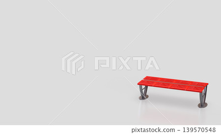 Modern Red Bench With Copy Space 3d render. 139570548