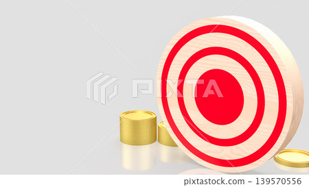 Financial Target Goals With Coins 3d render. Financial Target Goals With Coins 3d render. 139570556