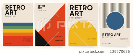 Minimal Retro Poster Vector Collection with Bold Geometric Circles, Lines, Triangles, Color Bands and Exhibition Design Layouts Minimal Retro Poster Vector Collection with Bold Geometric Circles, Lines, Triangles, Color Bands and Exhibition Design Layouts 139570626