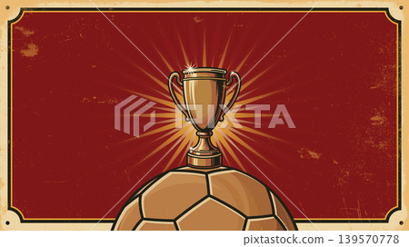 Soccer tournament promotion background retro style with scratches and stains texture have blank space. Soccer tournament promotion background retro style with scratches and stains texture have blank space. 139570778