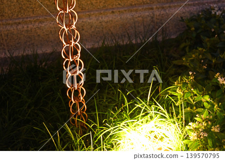A gold chain illuminated by the light A gold chain illuminated by the light 139570795