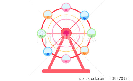 Simple illustration of a Ferris wheel 139570933