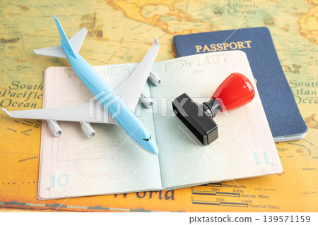 Approved Stamp visa and passport document to immigration at airport in country. Approved Stamp visa and passport document to immigration at airport in country. 139571159