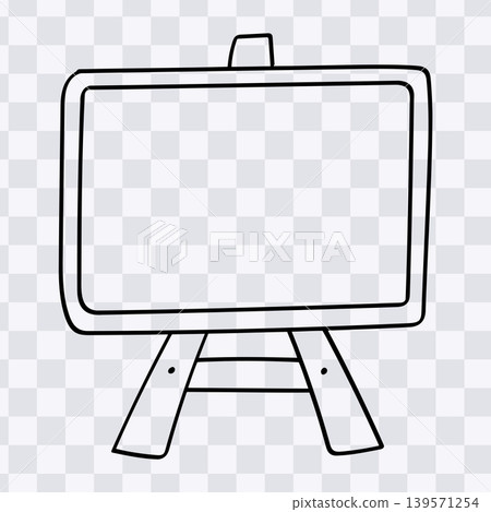 Blackboard doodle stand line art drawing Blackboard doodle stand line art drawing 139571254