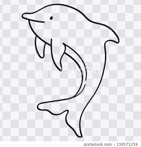 Dolphin line doodle coloring page Dolphin line doodle coloring page 139571259