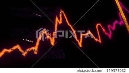Showing neon jagged line moving across display with +52 Showing neon jagged line moving across display with +52 139575082
