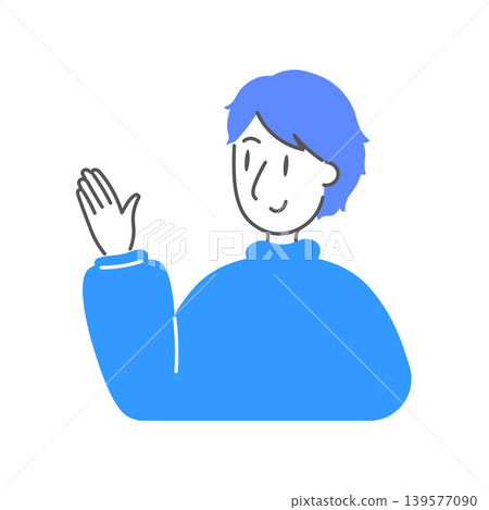 A cheerful man introduces with a smile A cheerful man introduces with a smile 139577090