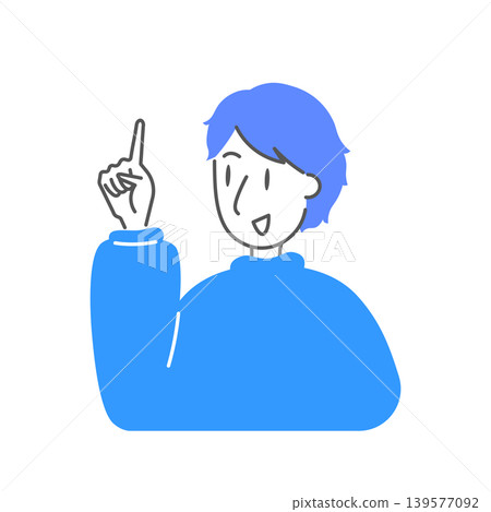 一個流行風格的男子指著一根手指 139577092