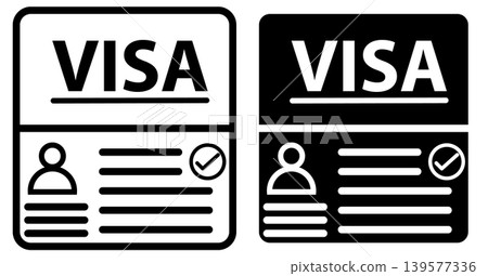tourist visa permit icon. work immigration visa sign. travel visa symbol. flat style. tourist visa permit icon. work immigration visa sign. travel visa symbol. flat style. 139577336