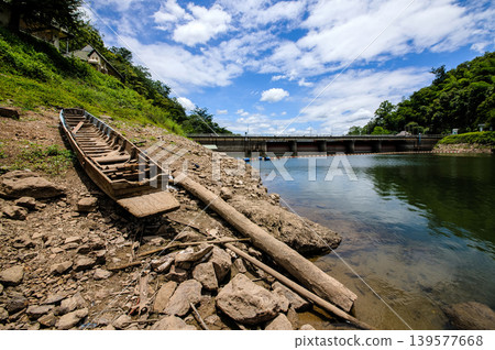 a boat by reservoir a boat by reservoir 139577668