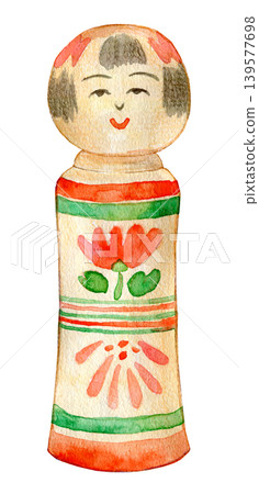 水彩插畫,模擬插畫,木芥子娃娃 水彩插畫,模擬插畫,木芥子娃娃 139577698