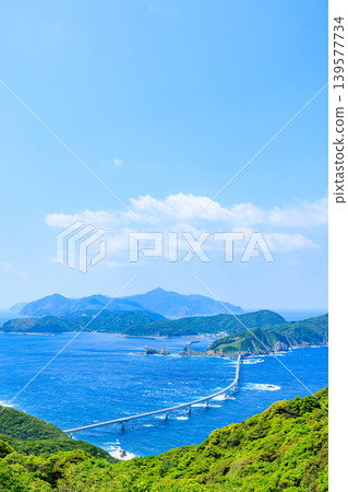 初夏時節，從紀之口展望台眺望鹿兒島縣薩摩千台市古式橋 139577734