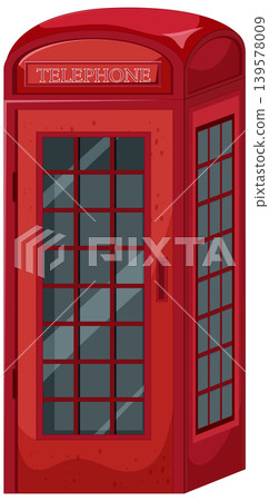 Classic Red British Telephone Booth Vector Illustration Classic Red British Telephone Booth Vector Illustration 139578009