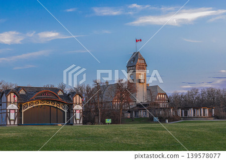 Assiniboine Park Pavilion At Sunset 139578077